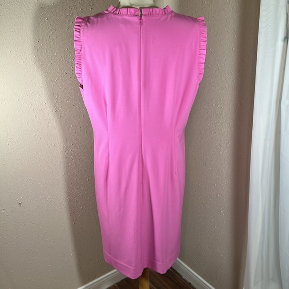 J. Crew Ruffleneck Suiting Bubblegum Pink Dress Women’s size 16 NEW - Picture 3 of 16